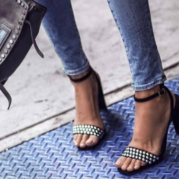 Tony Bianco shoes Sebastion black suede heels silver embellishment size 10 - Picture 16 of 17